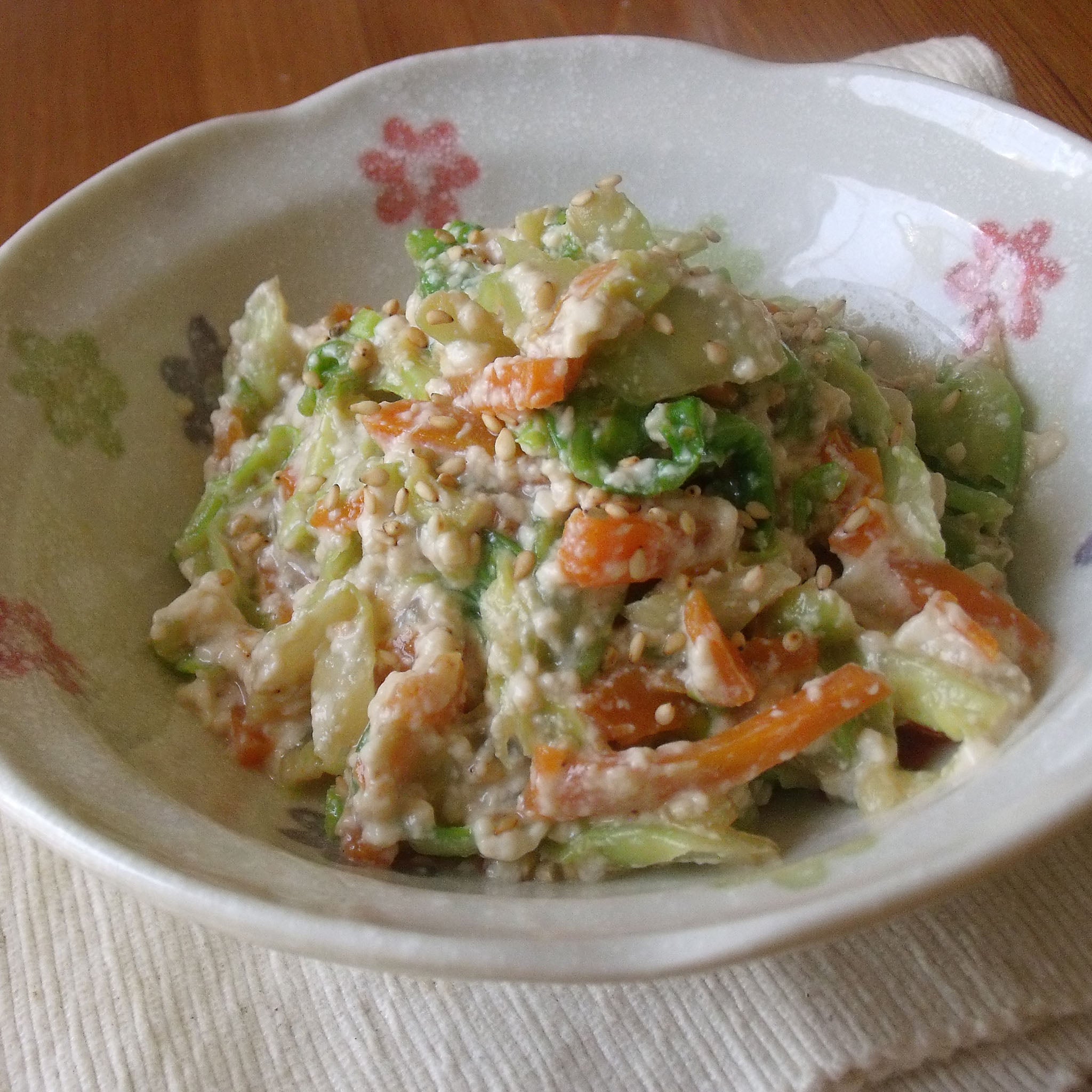 Shira-ae (Japanese salad in a tofu dressing)
